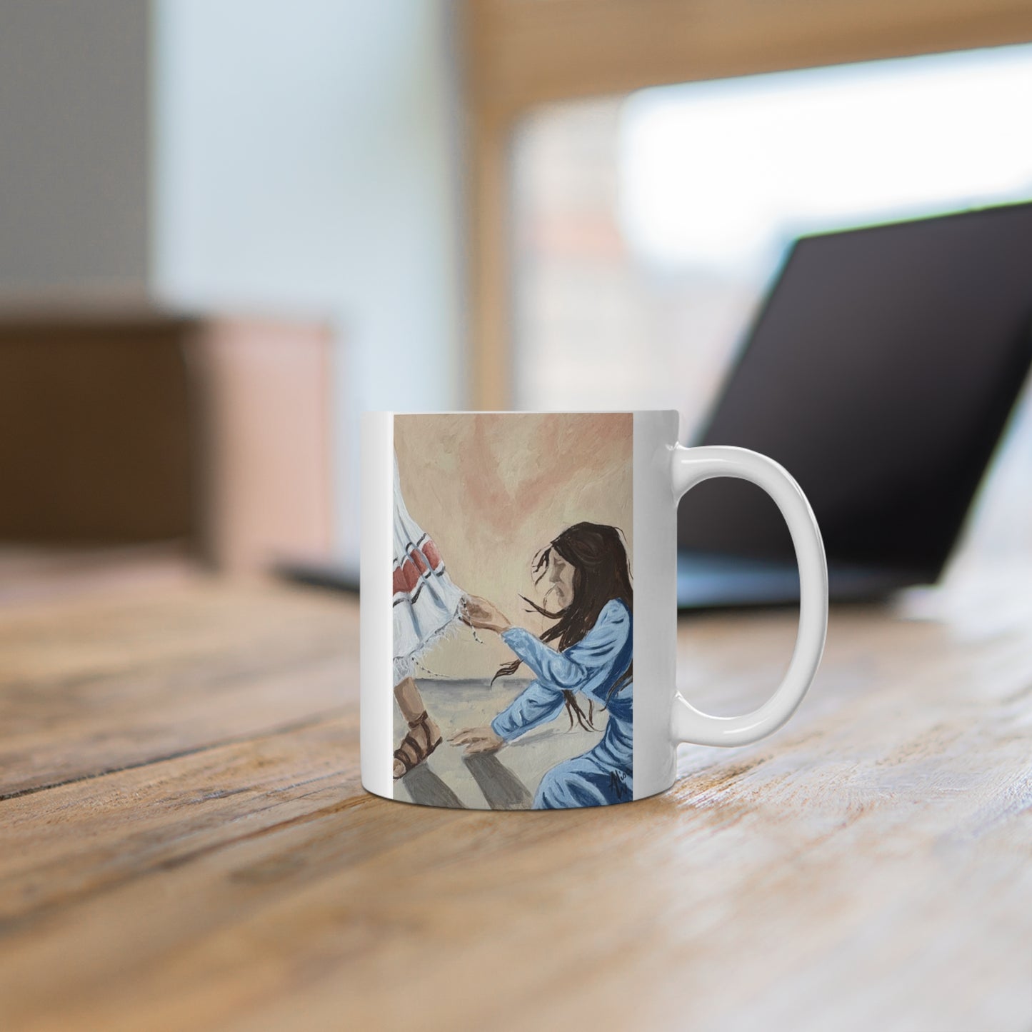 Hem of His Garment - Artistic Healing Hands Mug | Inspirational Coffee Cup | Gift for Wellness Lovers, Motivational Drinkware, Spiritual Present, Ceremony Use