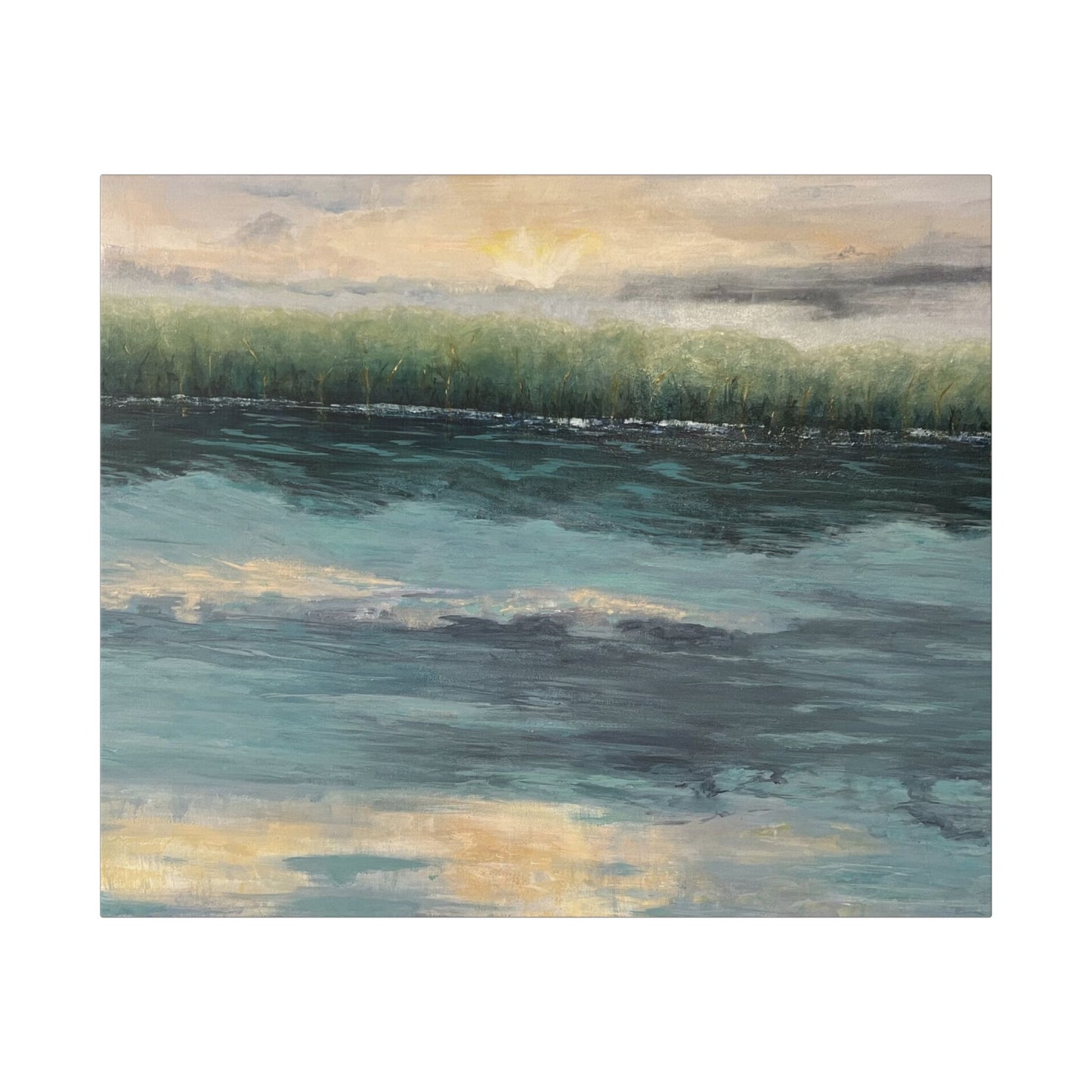 Serene Coastal Canvas Wall Art – Tranquil Ocean Landscape Decor