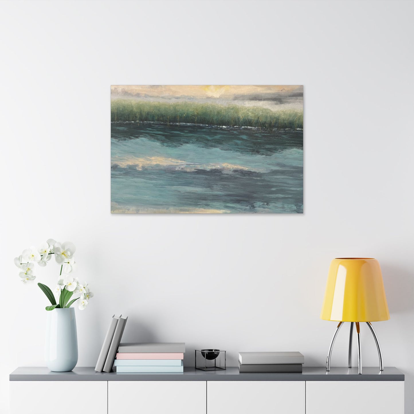 Serene Coastal Canvas Wall Art – Tranquil Ocean Landscape Decor