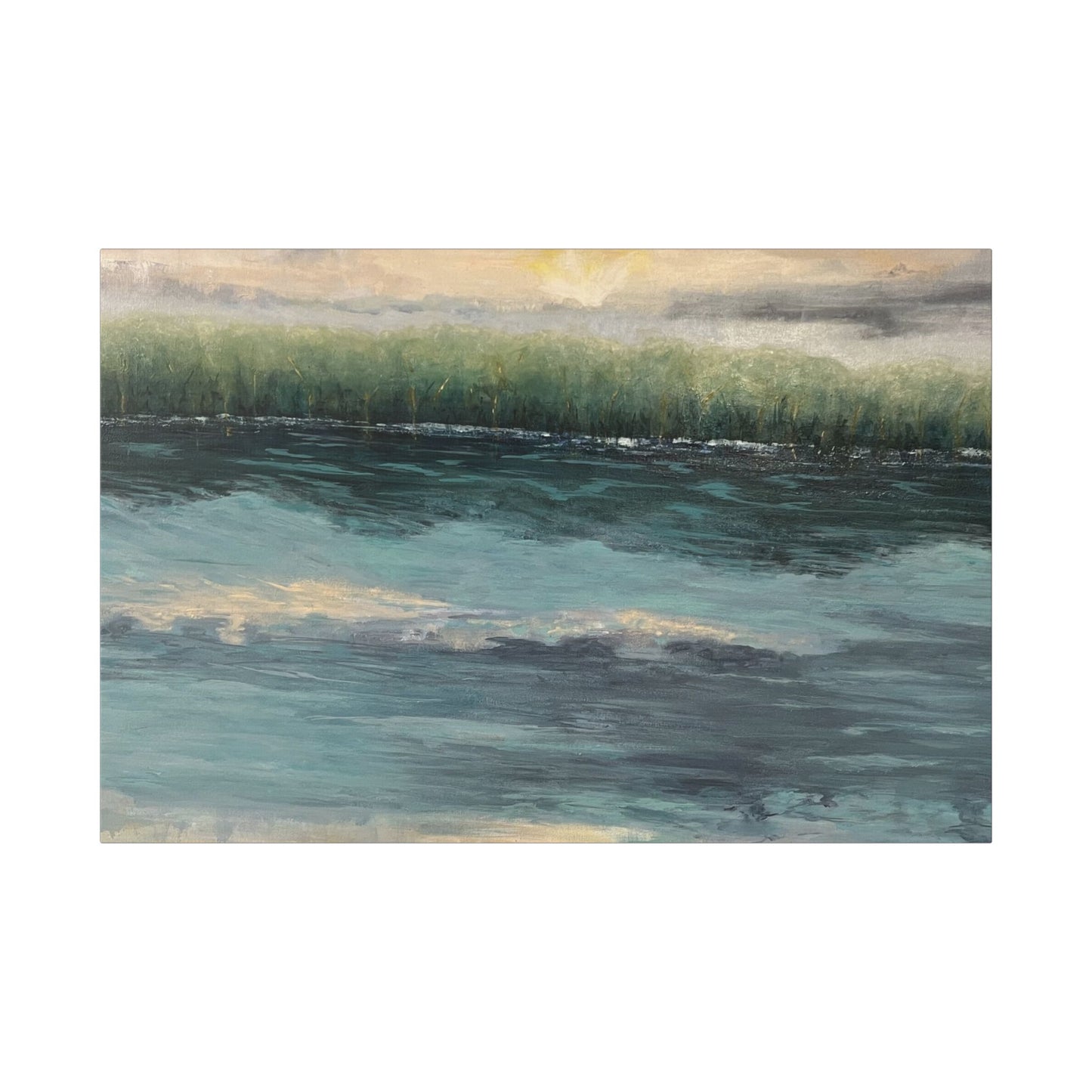 Serene Coastal Canvas Wall Art – Tranquil Ocean Landscape Decor