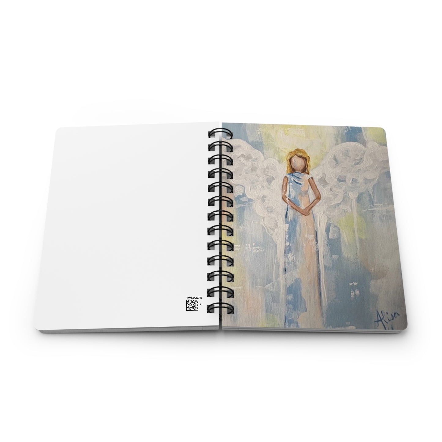 Angel Art - Art by Alisa Original Artwork - Angel -Themed Spiral Bound Journal