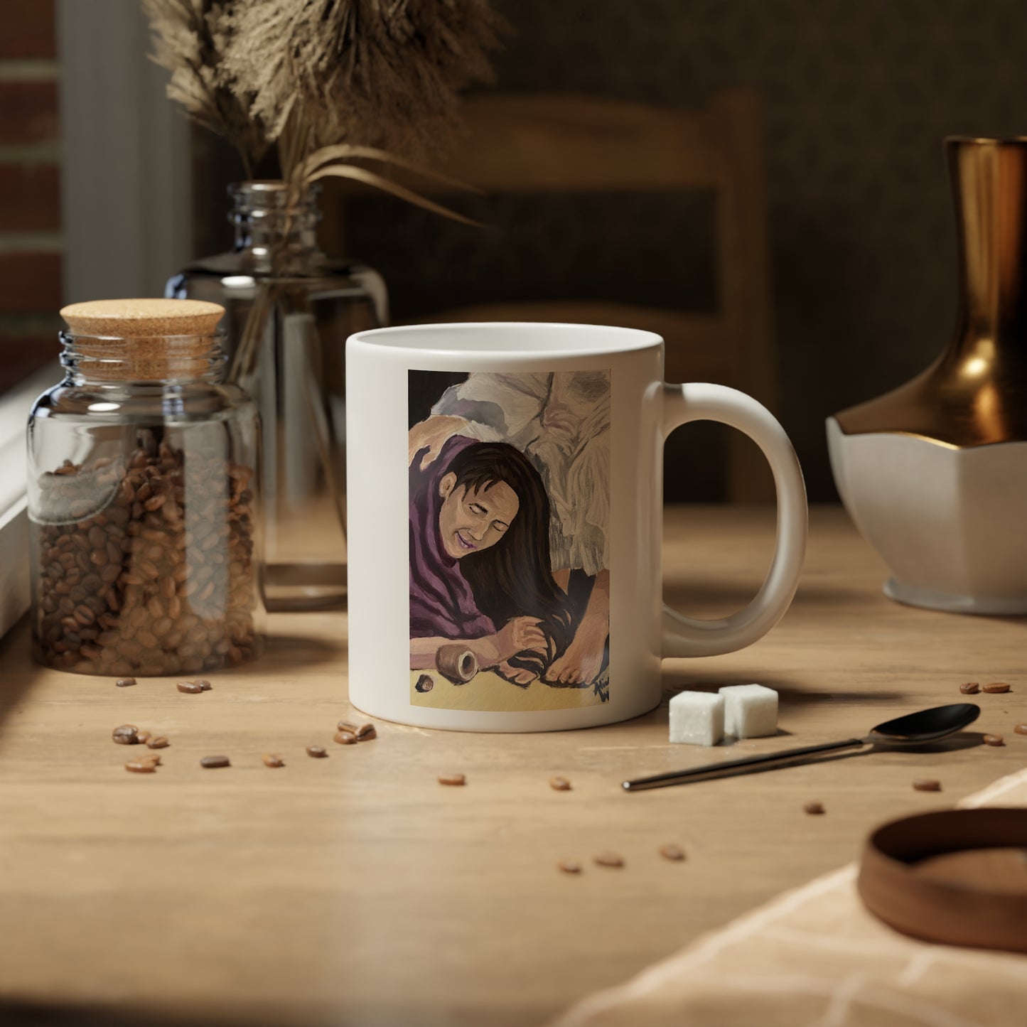 Alabaster Jar - Artistic Jumbo Coffee Mug, "20oz" - Perfect for Tea Lovers, Gift for Birthdays, Unique Home Decor, Fun Office Mug, Large Capacity Drinkware