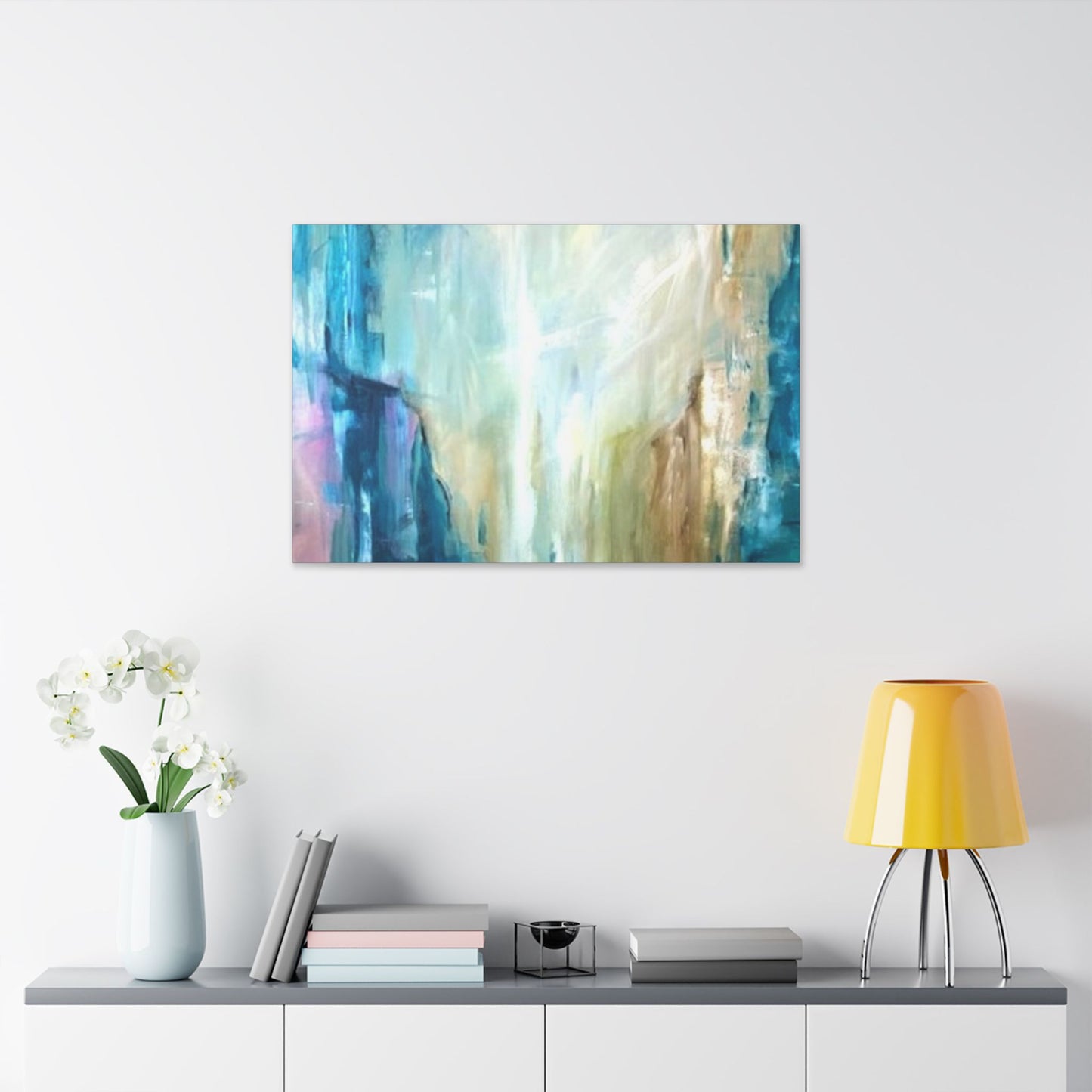 Abstract Canvas Wall Art - Serene Blue Tones for Modern Spaces