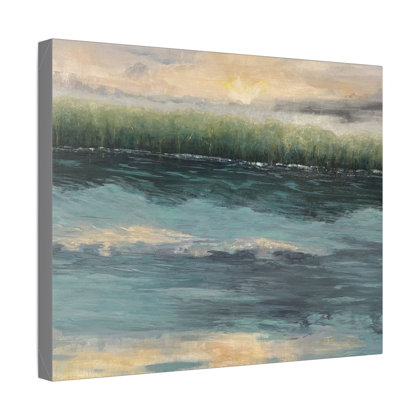 Serene Coastal Canvas Wall Art – Tranquil Ocean Landscape Decor
