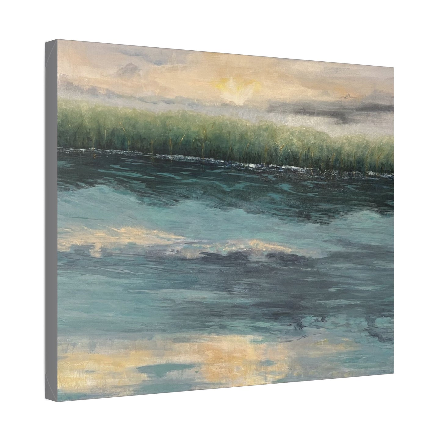 Serene Coastal Canvas Wall Art – Tranquil Ocean Landscape Decor