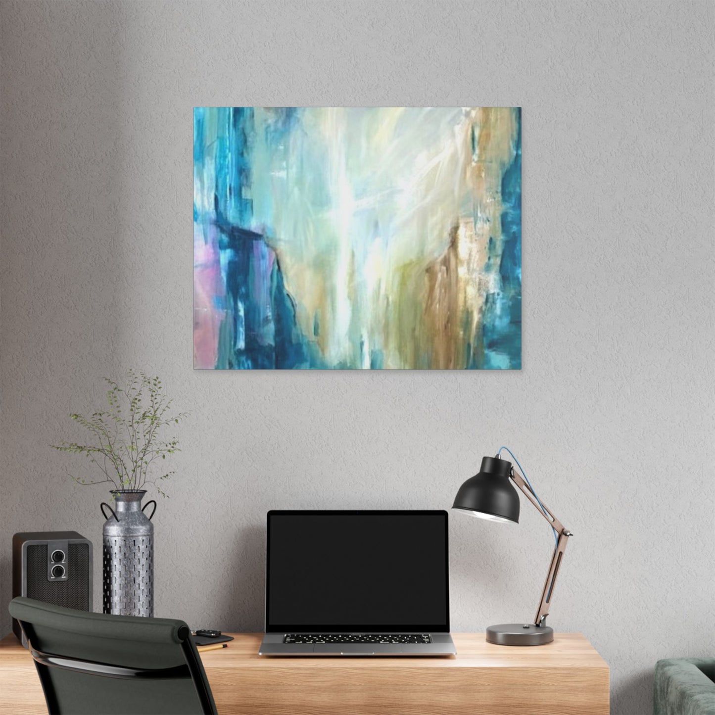 Abstract Canvas Wall Art - Serene Blue Tones for Modern Spaces