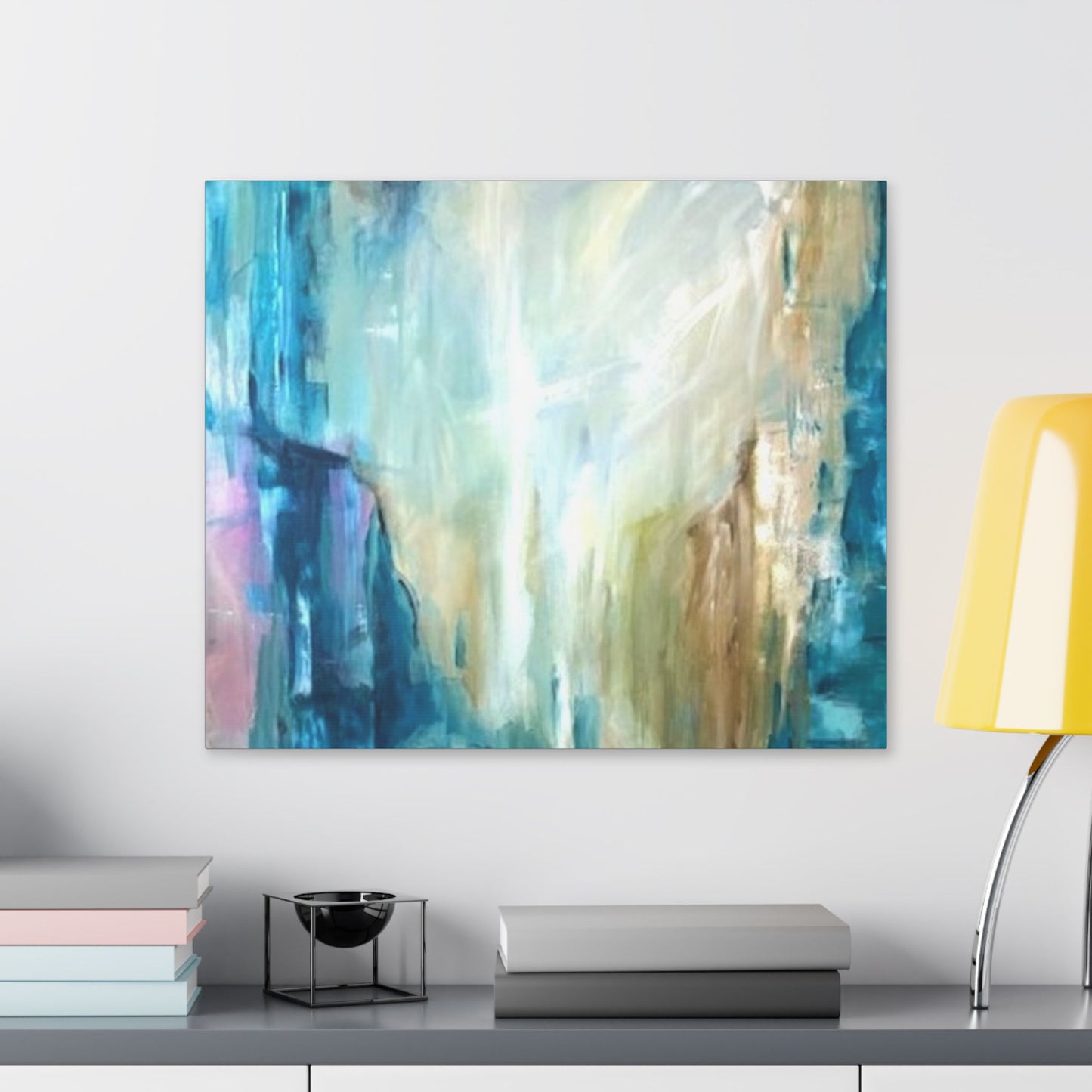 Abstract Canvas Wall Art - Serene Blue Tones for Modern Spaces