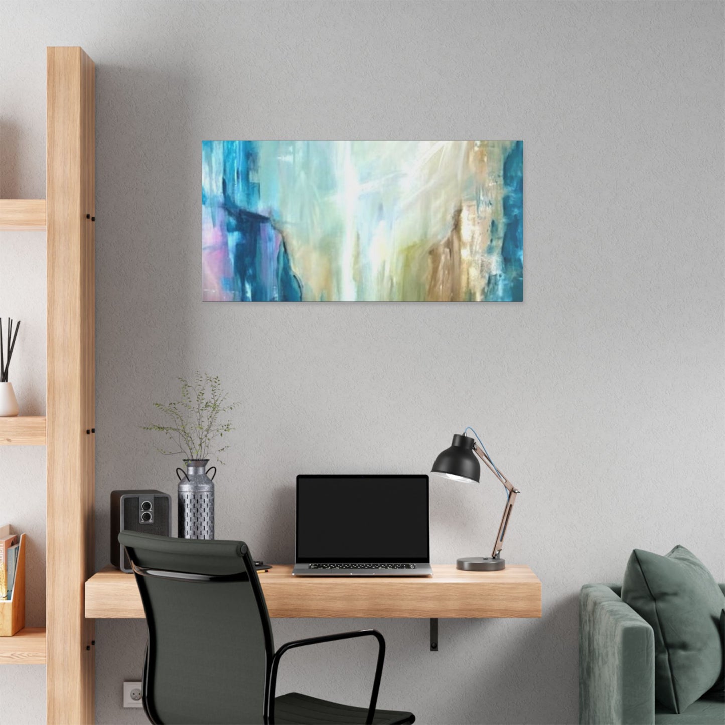 Abstract Canvas Wall Art - Serene Blue Tones for Modern Spaces