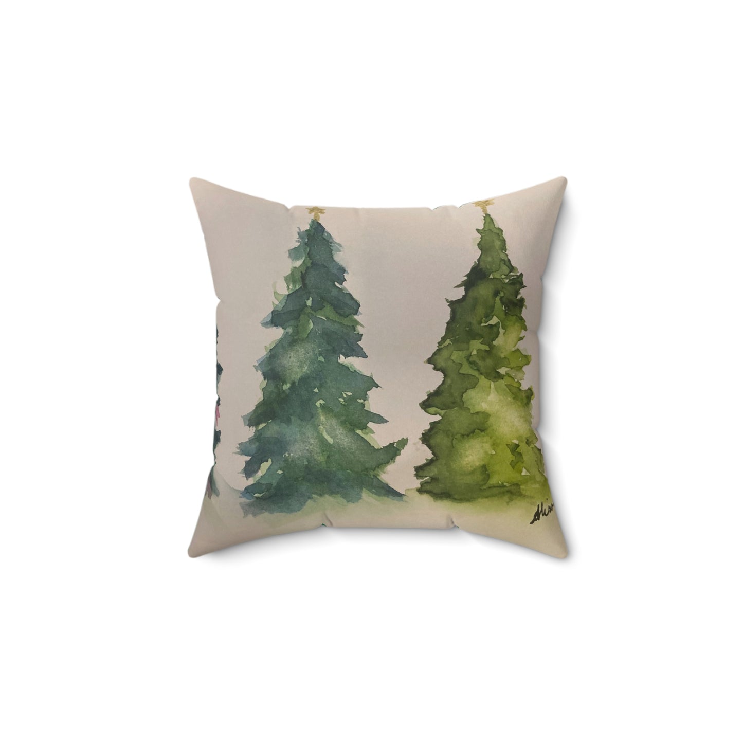 Holiday Pick - Christmas Trees - Spun Polyester Square Pillow