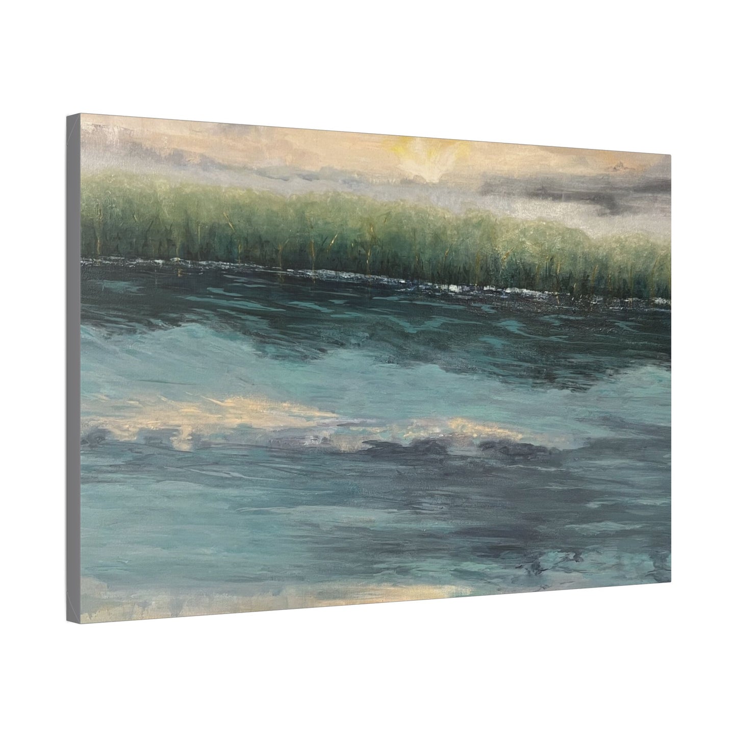 Serene Coastal Canvas Wall Art – Tranquil Ocean Landscape Decor