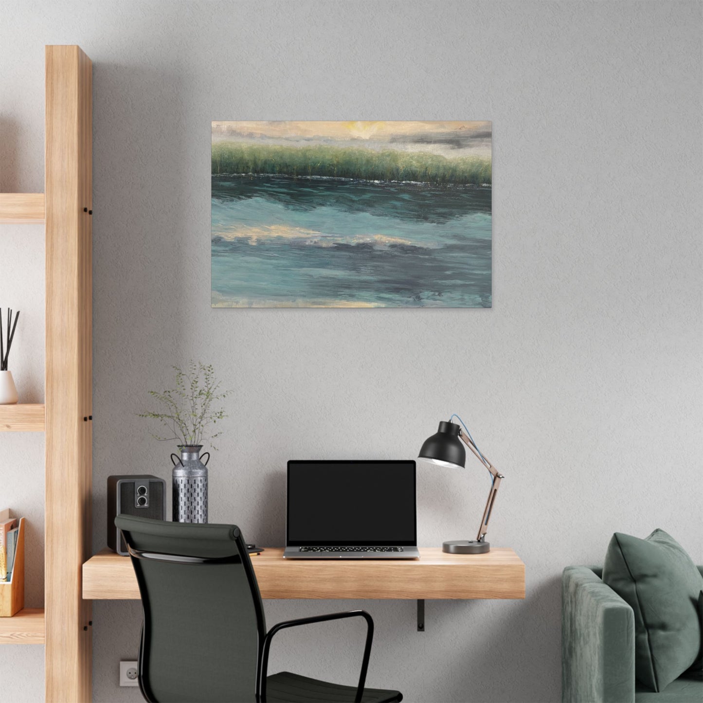 Serene Coastal Canvas Wall Art – Tranquil Ocean Landscape Decor