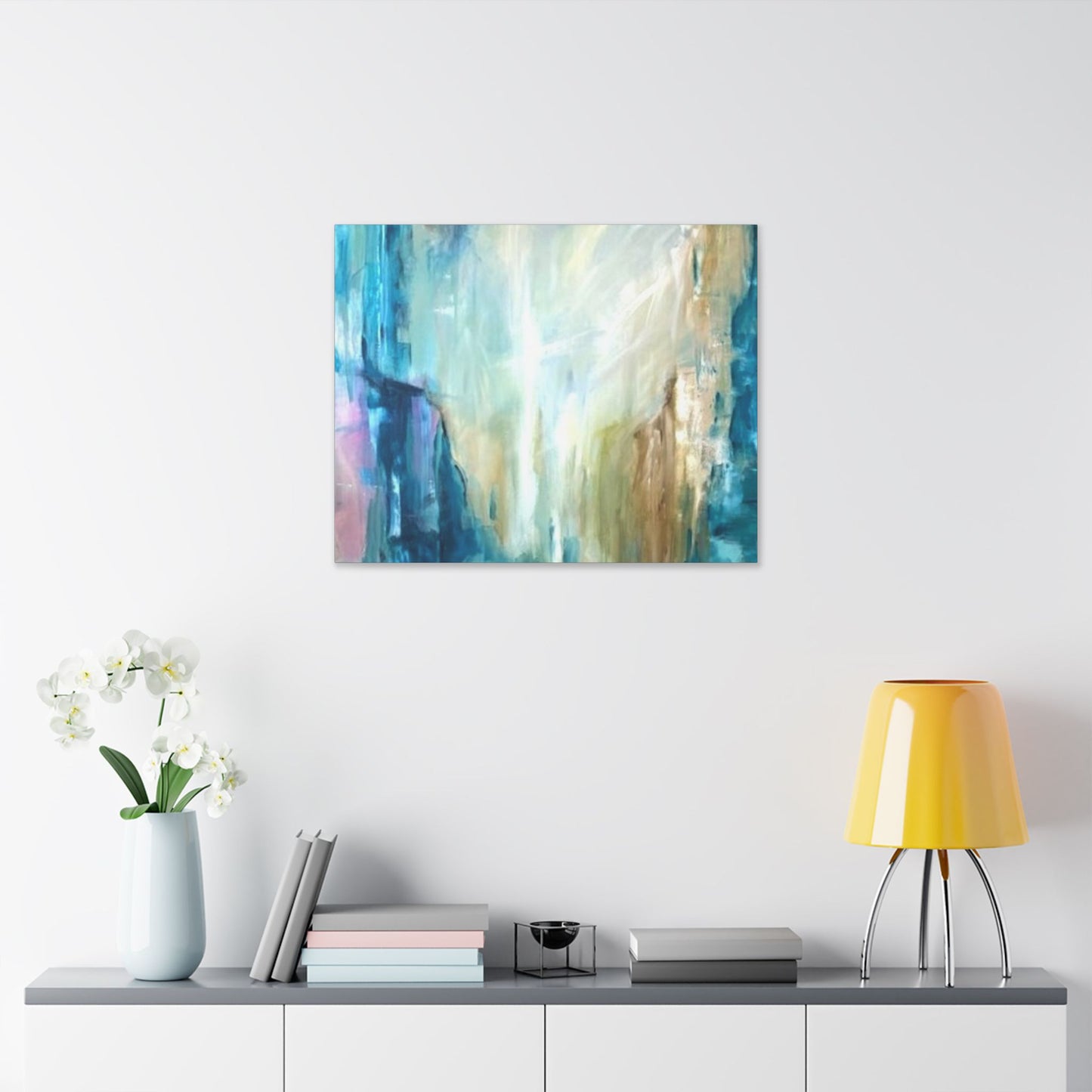 Abstract Canvas Wall Art - Serene Blue Tones for Modern Spaces