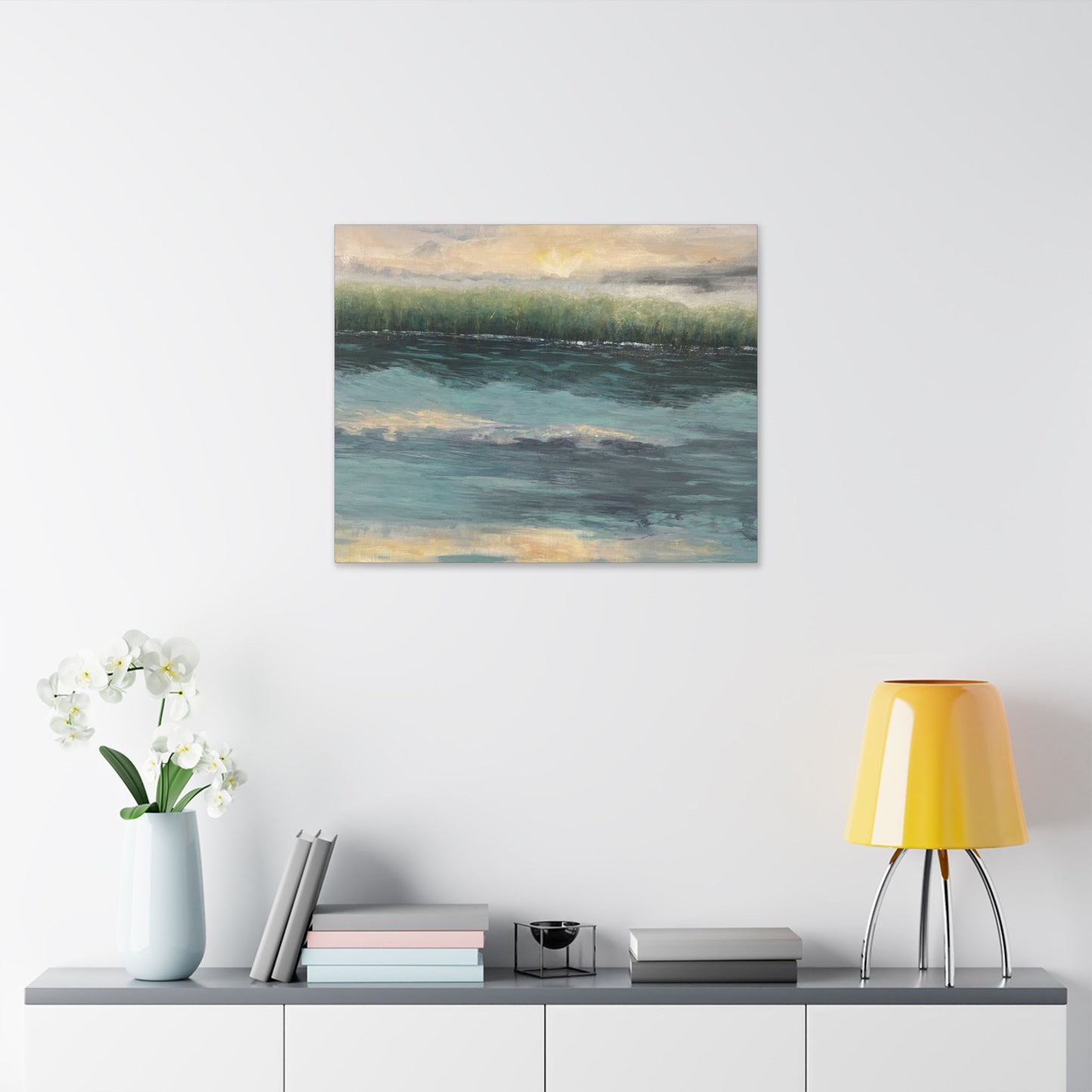 Serene Coastal Canvas Wall Art – Tranquil Ocean Landscape Decor