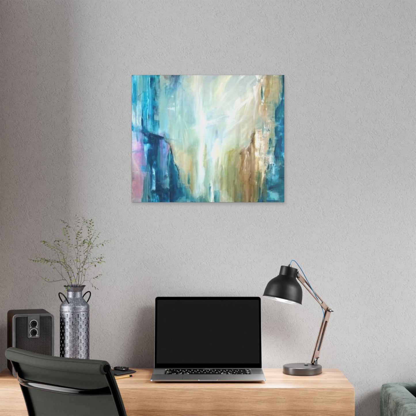 Abstract Canvas Wall Art - Serene Blue Tones for Modern Spaces