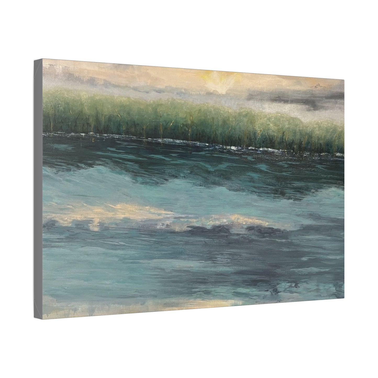 Serene Coastal Canvas Wall Art – Tranquil Ocean Landscape Decor