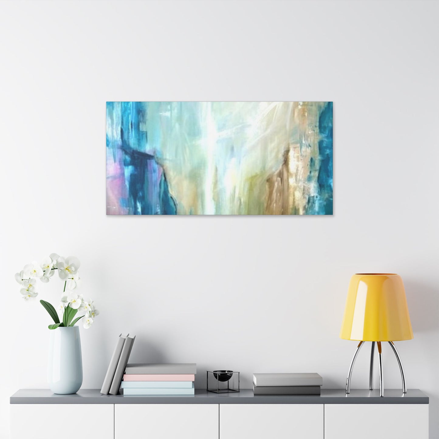 Abstract Canvas Wall Art - Serene Blue Tones for Modern Spaces