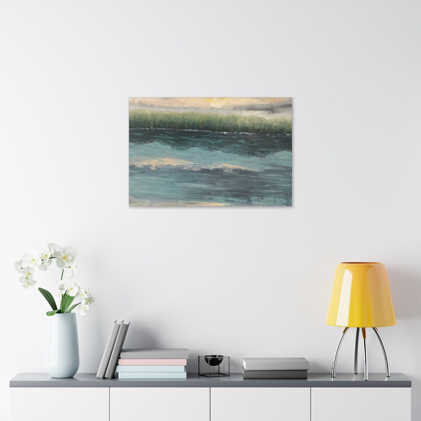 Serene Coastal Canvas Wall Art – Tranquil Ocean Landscape Decor