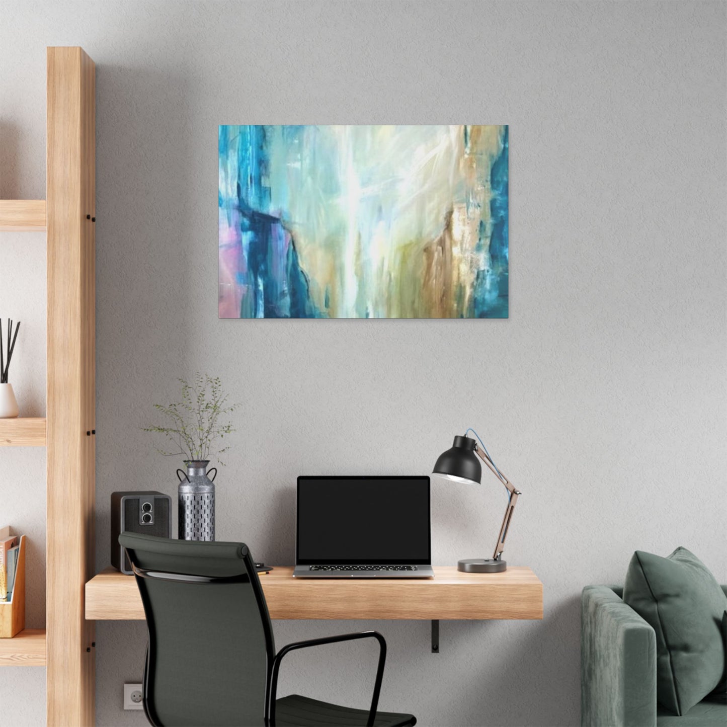 Abstract Canvas Wall Art - Serene Blue Tones for Modern Spaces