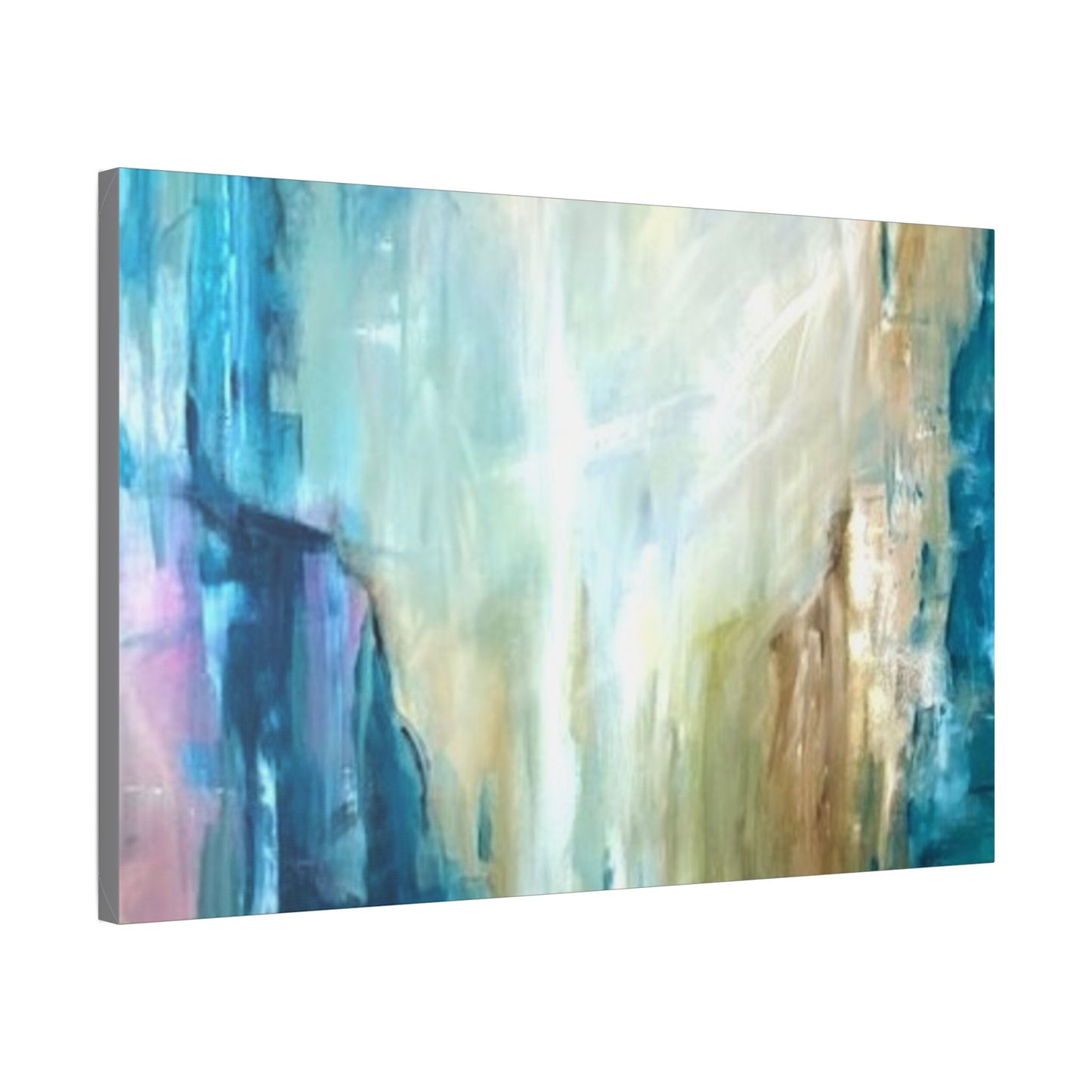 Abstract Canvas Wall Art - Serene Blue Tones for Modern Spaces