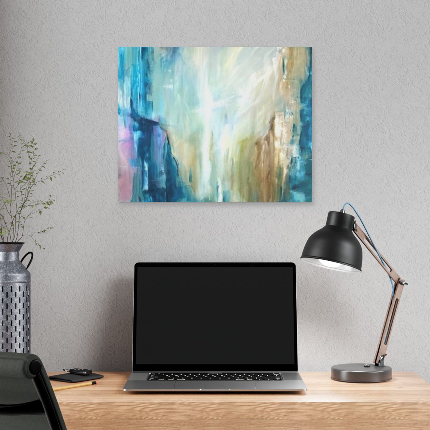 Abstract Canvas Wall Art - Serene Blue Tones for Modern Spaces