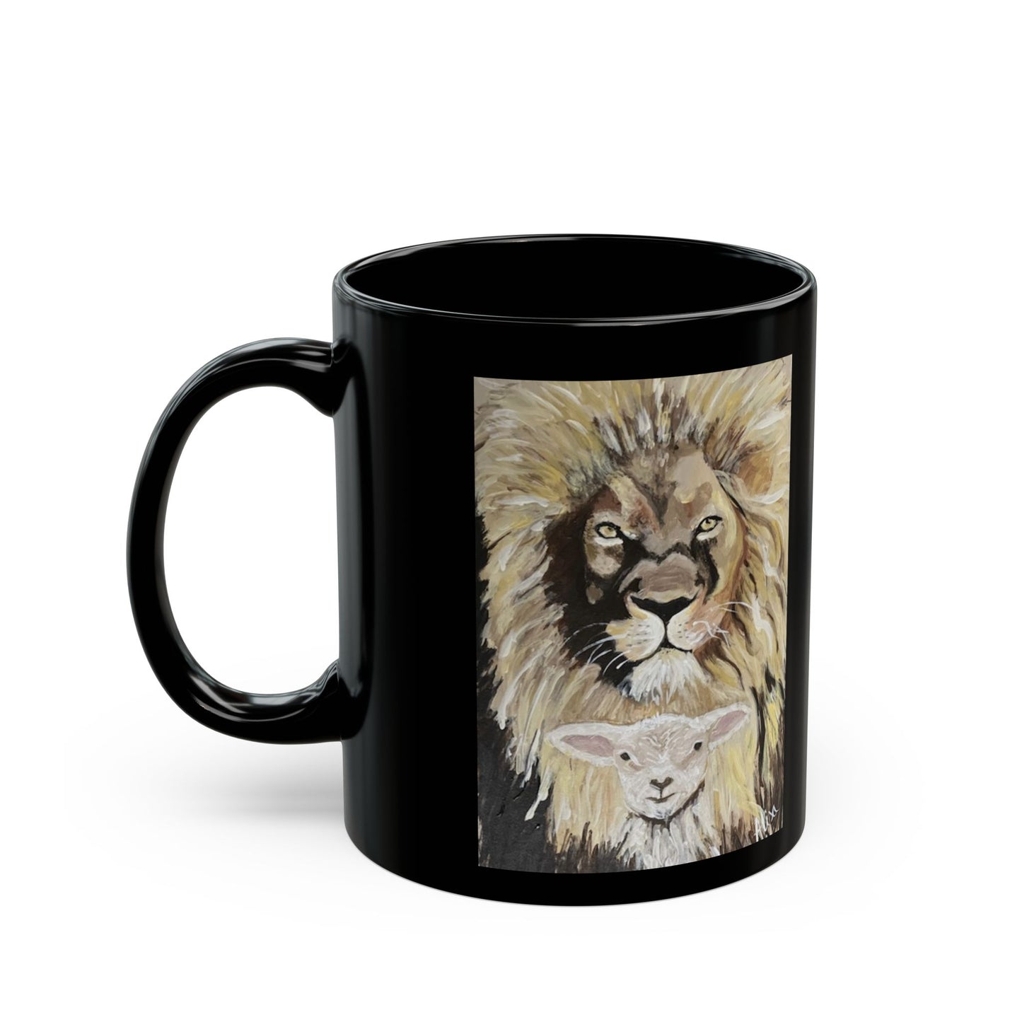 Lion and the Lamb Mug - Black