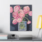 Floral Canvas Wall Art - Pink Ranunculus Bouquet Decor for Home