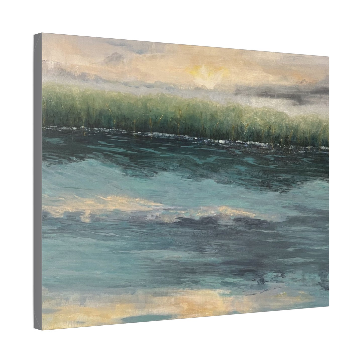 Serene Coastal Canvas Wall Art – Tranquil Ocean Landscape Decor