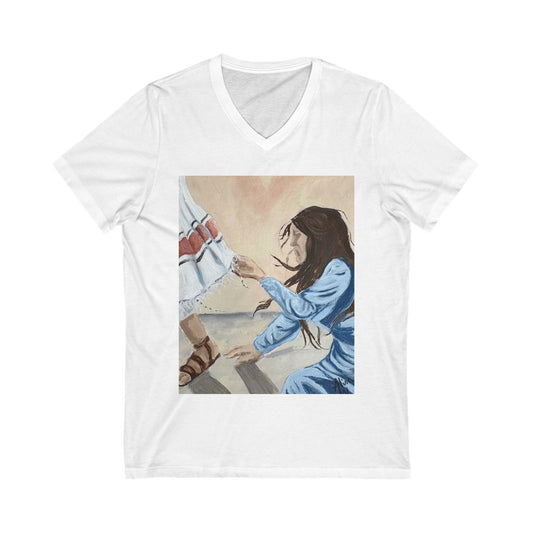 Hem of His Garment - Vibrant Artistic V-Neck Tee, Inspirational Art Shirt, Unisex Graphic T-Shirt, Casual Everyday Wear, Gift for Art Lovers, Comfortable [...]