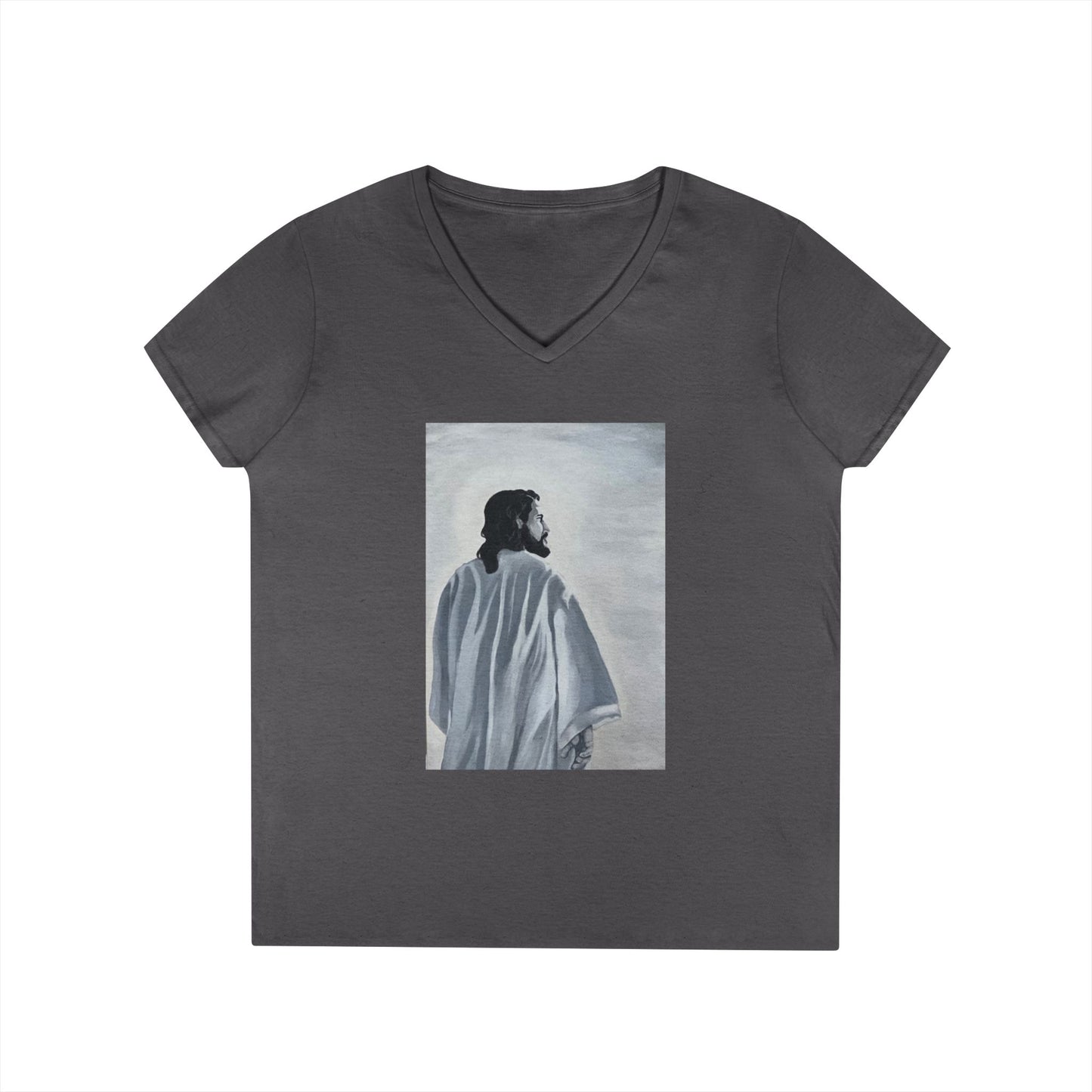Inspirational Jesus V-Neck T-Shirt, Faith T-Shirt, Christian Apparel, Gift for Believers, Spiritual Vibe, Church Wear