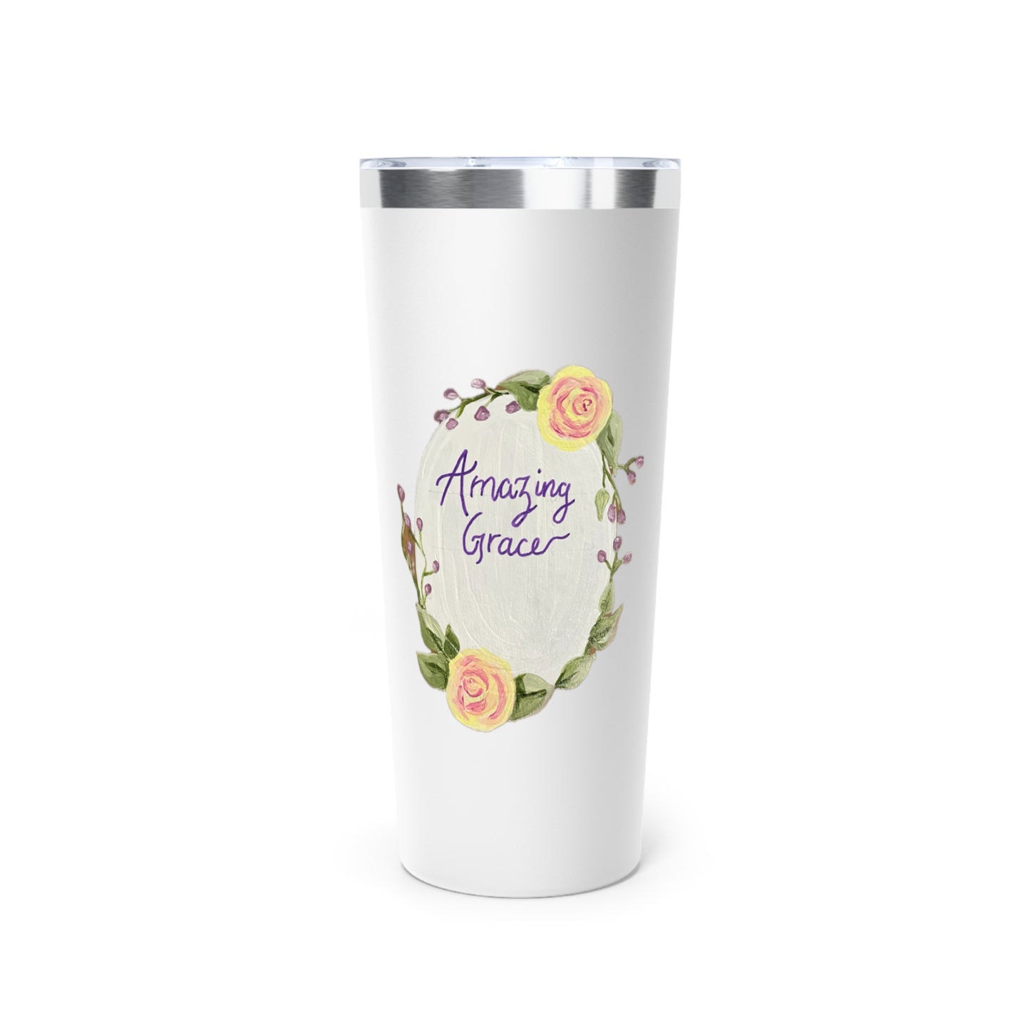 Amazing Grace White - Copper Vacuum Insulated Tumbler, 22oz
