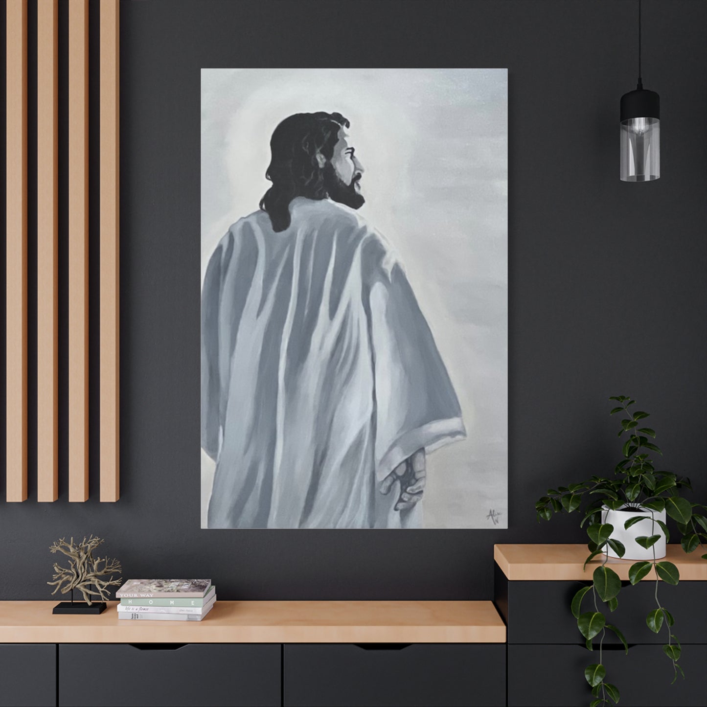 Inspirational Jesus Canvas Wall Art - Stretched Matte Print for Home Decor