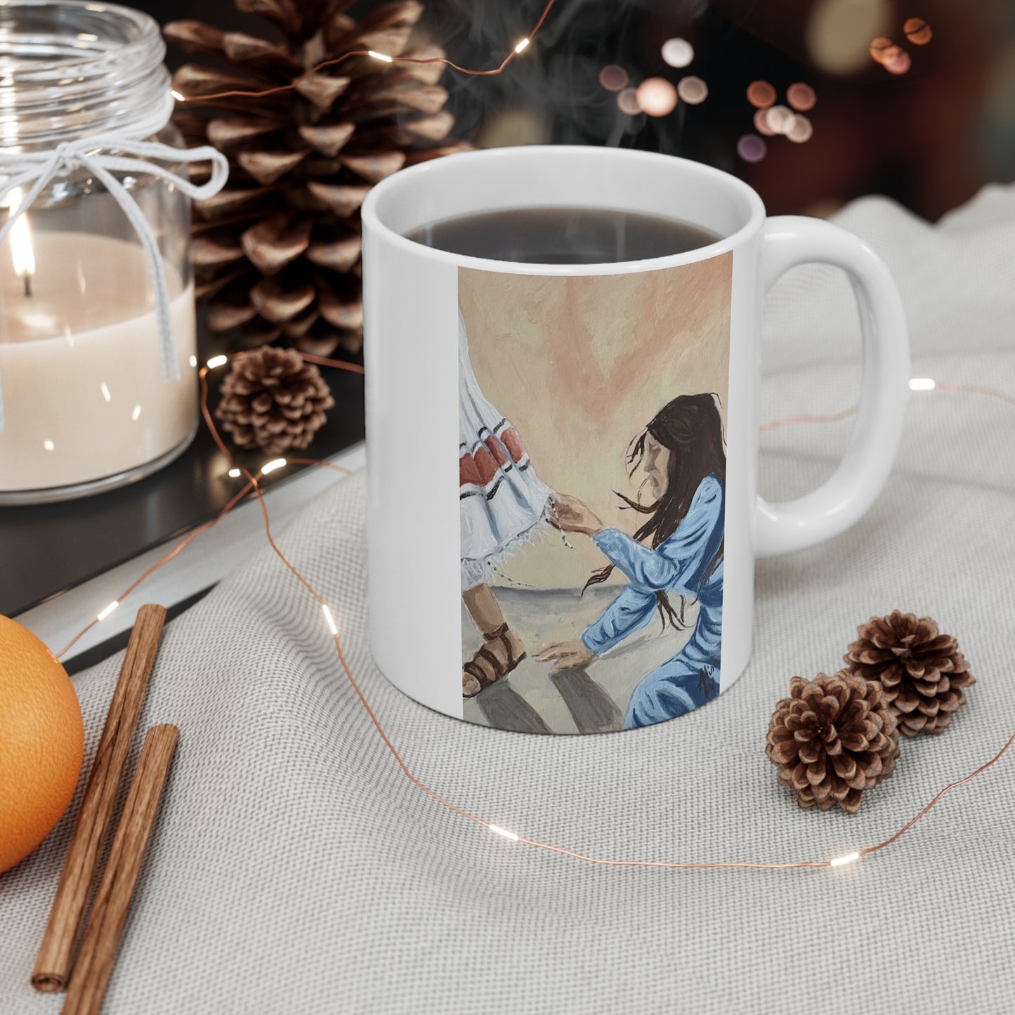 Hem of His Garment - Artistic Healing Hands Mug | Inspirational Coffee Cup | Gift for Wellness Lovers, Motivational Drinkware, Spiritual Present, Ceremony Use