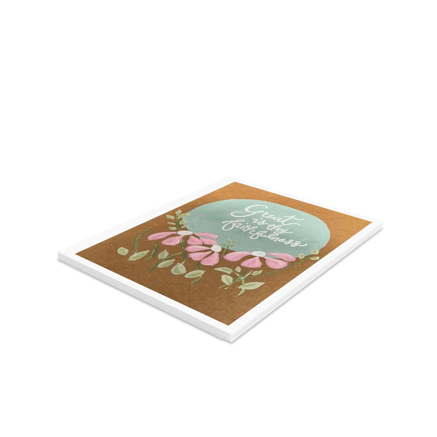 Great is Thy Faithfulness - White - Greeting cards (8, 16, and 24 pcs)