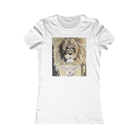 Lion and Lamb Tee, Inspirational T-Shirt, Nature Inspired Women’s Top, Animal Lover Gift, Casual Wear, Motivational Apparel