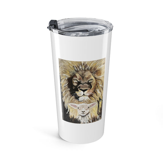 Lion and the Lamb - Copper Insulated Tumbler, Perfect for Animal Lovers, Travel Mug, Hot/Cold Beverages, Gifts for Pet Owners, Birthday Present