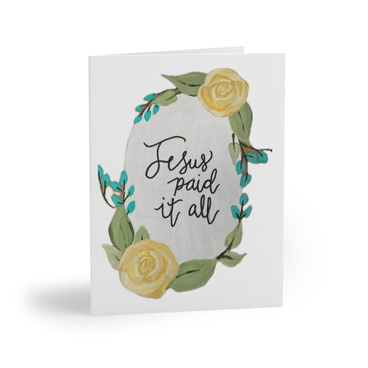 Jesus Paid it All - Greeting cards (8, 16, and 24 pcs)