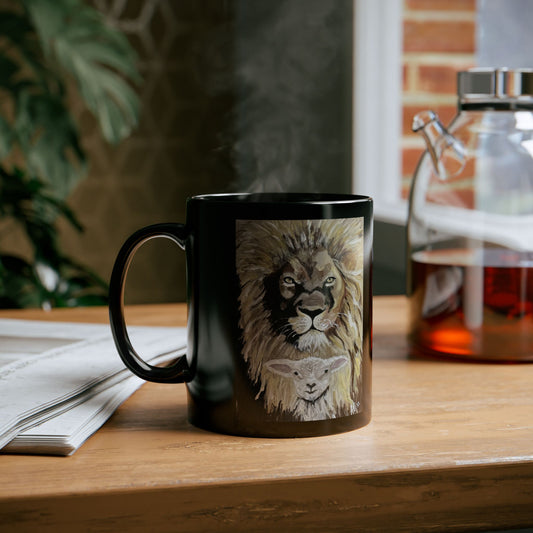 Lion and the Lamb Mug - Black