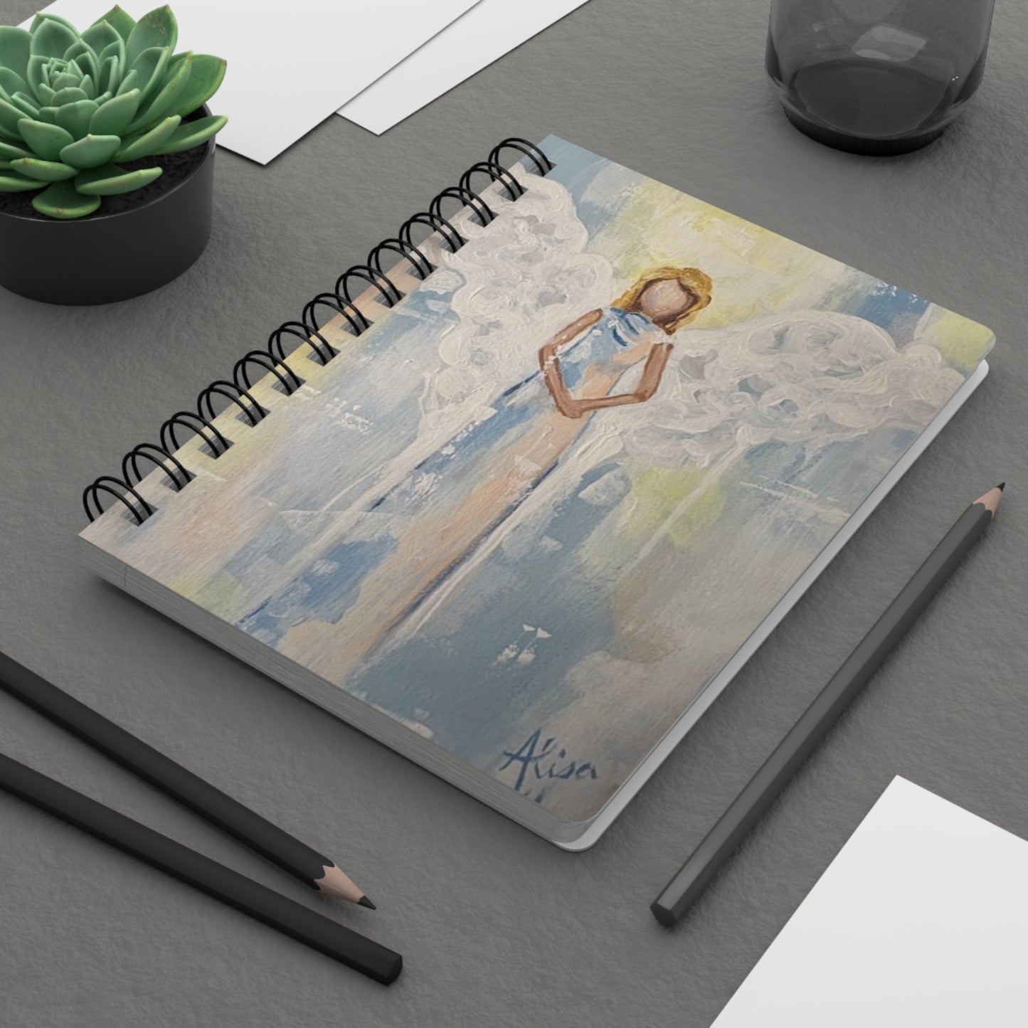 Angel-Themed Spiral Bound Journal | Inspirational Gift for Writers, Dreamers, & Artists | Perfect for Journaling, Sketching, & Gift-Giving